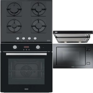 Set Franke Sticla Neagra: Cuptor+Plita+Hota+Microunde
