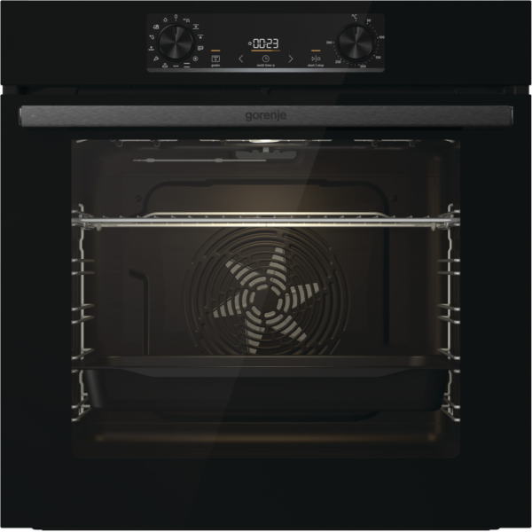 Set Gorenje Negru Cuptor + Plită + Hota + Microunde