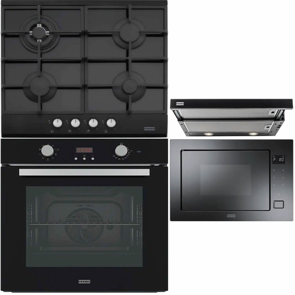 Set Franke Sticla Neagra Cuptor Plita Hota Cuptor Microunde