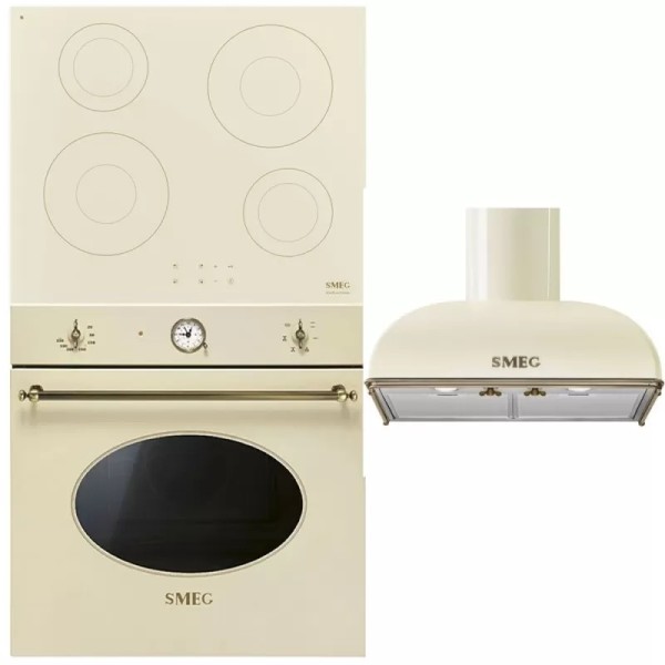 Set Smeg Crem: Cuptor + Plită + Hota