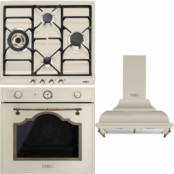 Smeg Crem Cortina: Cuptor + Plita Gaz + Hota