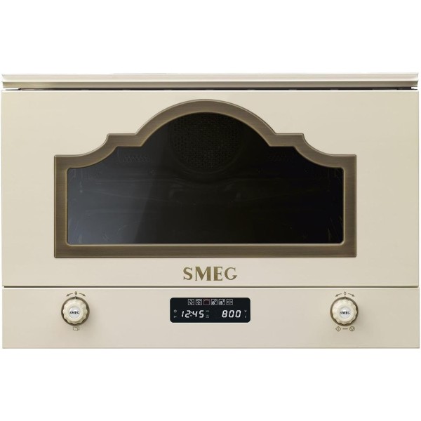 Cuptor microunde Smeg MP722PO Crem, 22L, Grill, Cortina