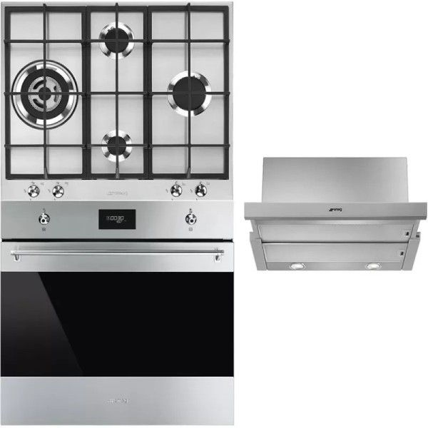 Set Smeg Inox: Cuptor, Plită și Hotă