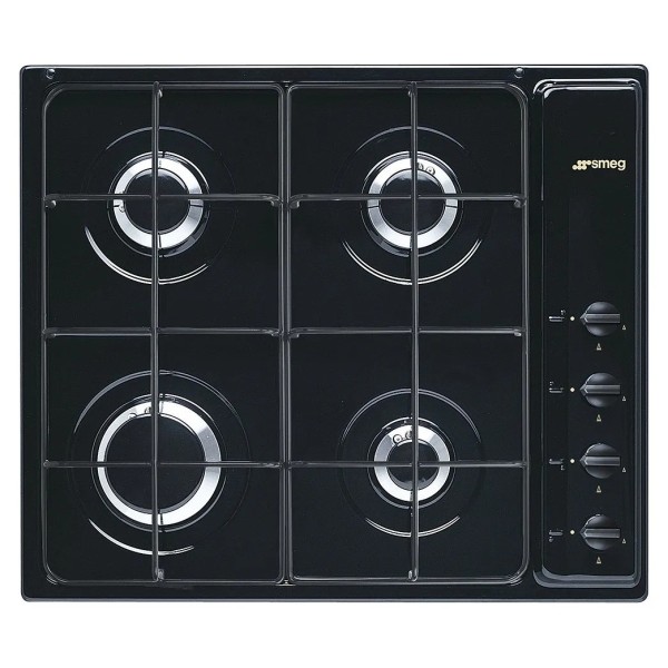 Plita pe gaz incorporabila Selezione Negru Smeg S64SN ( 4 arzatoare, gratare email )