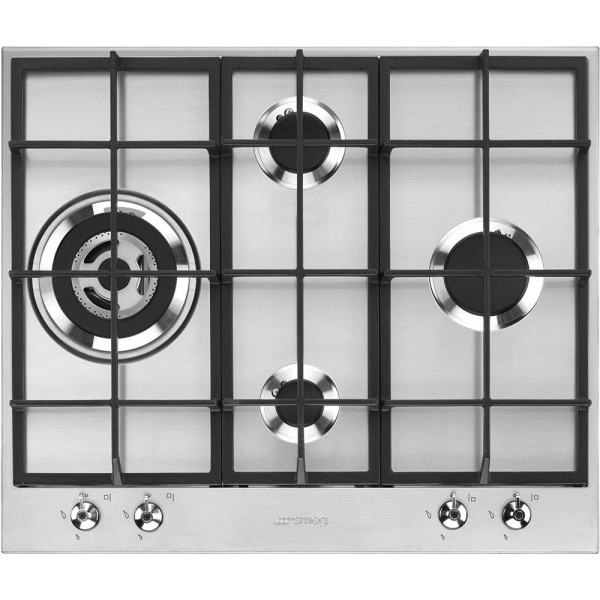 Plita pe gaz Smeg P261XGH, inox, 4 arzătoare