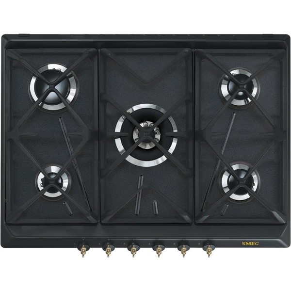 Plita Gaz Smeg SRV876AOGH, 5 Arzatoare, Antracit