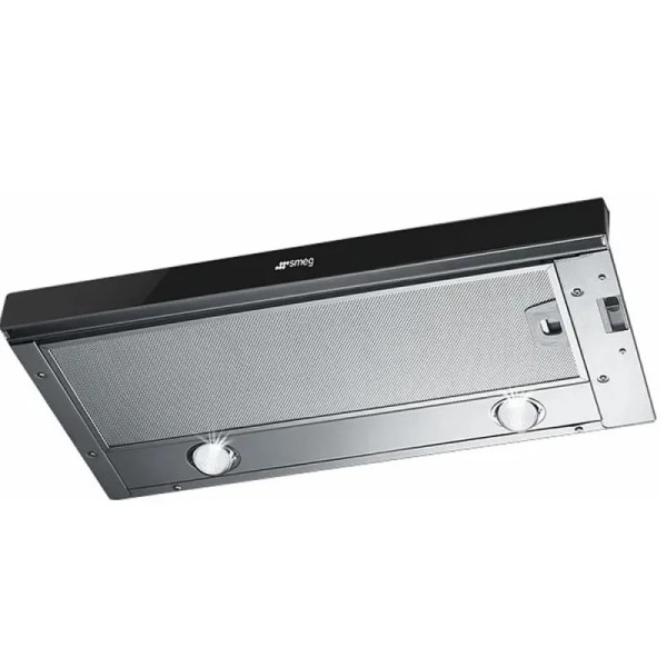 Hota Smeg KSET66VNE3, inox și sticlă neagră