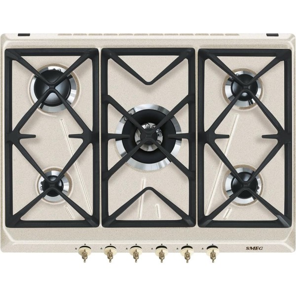 Plita Gaz Smeg Rustic Coloniale Avena, 5 Arzatoare