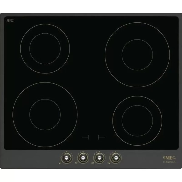 Plita inductie Smeg Cortina Negru, 4 zone de gatit
