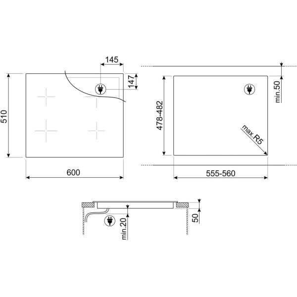 Plita Inductie Linea Gri Smeg SIM1644DG