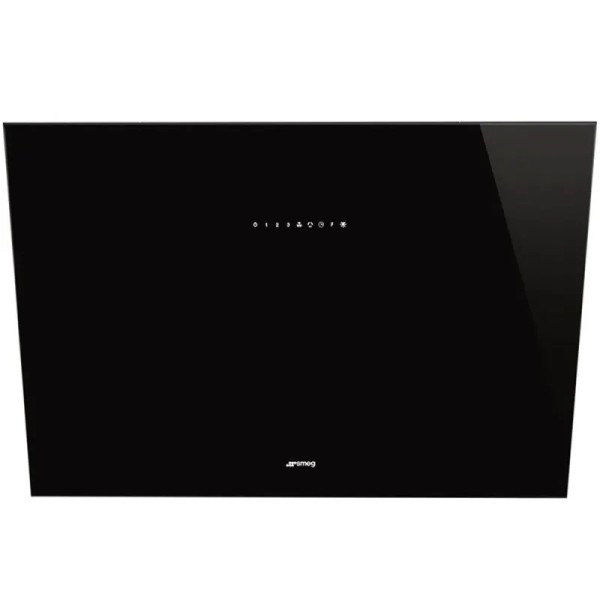 Hota decorativa cu montare pe perete Sticla Neagra Smeg KV394N, ( putere de absorbtie 730 mc/h, latime 90 cm )