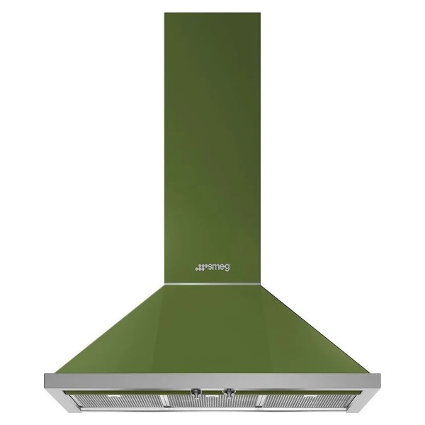 Hota decorativa cu montare pe perete Verde Maslin Portofino Smeg KPF9OG, ( putere de absorbtie 815 mc/h, latime 90 cm )
