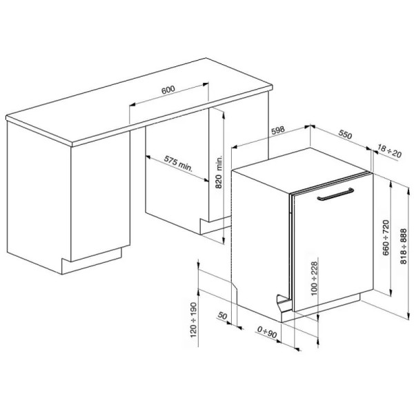 Masina de spalat vase Smeg STL5352C, 13 seturi, incorporabila