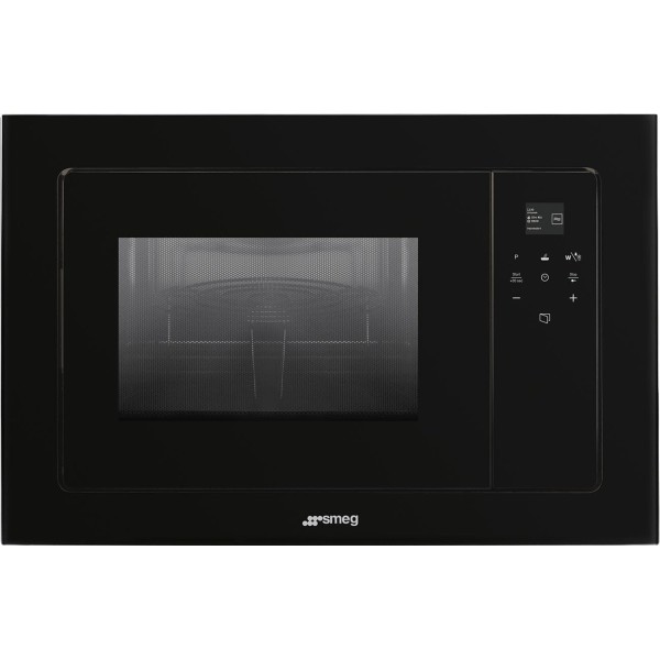 Cuptor cu microunde incorporabil Linea Sticla Neagra Smeg FMI120B3, ( capacitate 20 litrii, touch control, 5 programe )