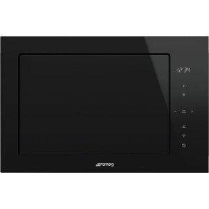 Cuptor cu microunde incorporabil Sticla Neagra Dolce Stil Novo Smeg FMI625CN, (capacitate 25 litrii, touch control, 6 programe)