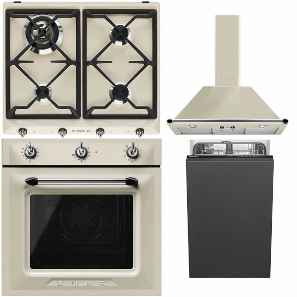 Set Electrocasnice Smeg Crem Victoria Cuptor Plită Hota