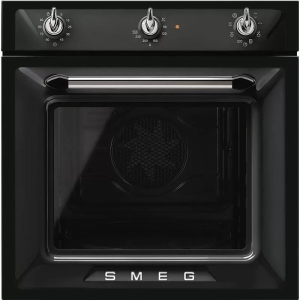 Set Smeg Negru Victoria Cuptor, Plita, Hota si Masina spalat vase