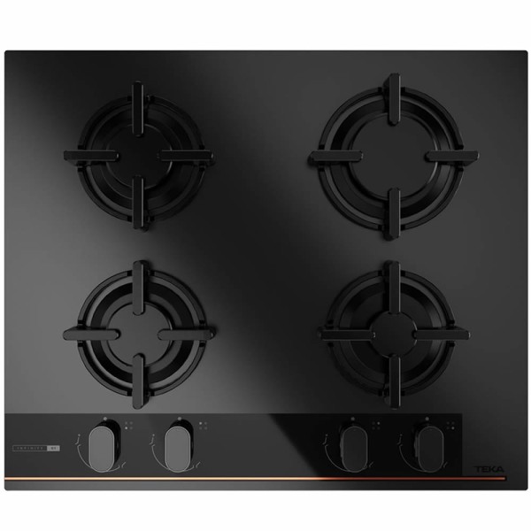 Plita pe gaz Teka Infinity G1, cristal negru, 4 arzatoare