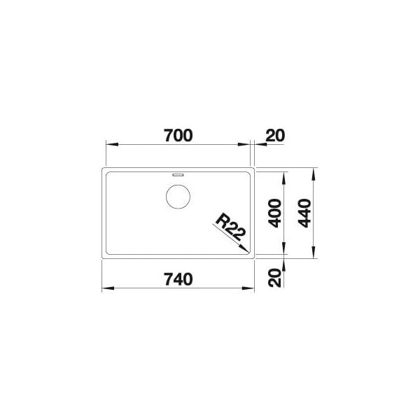 Chiuveta Inox Blanco ANDANO 700-U, montare sub blat
