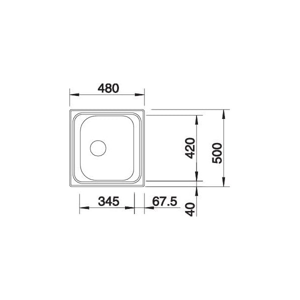 Chiuveta Inox Blanco TIPO 45, 480x500 mm, 1 Cuva