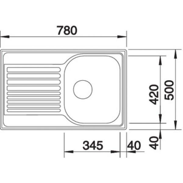 Chiuveta Inox Blanco TIPO 45 S COMPACT, 780 x 500 mm