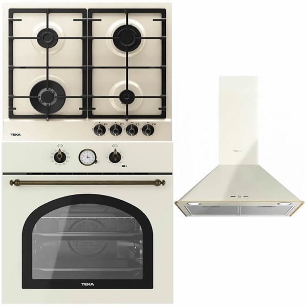Teka Set Rustic Vanilla: Cuptor, Plita, Hota