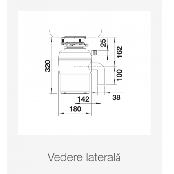 Tocător de deșeuri menajere Blanco FWD Lite, negru