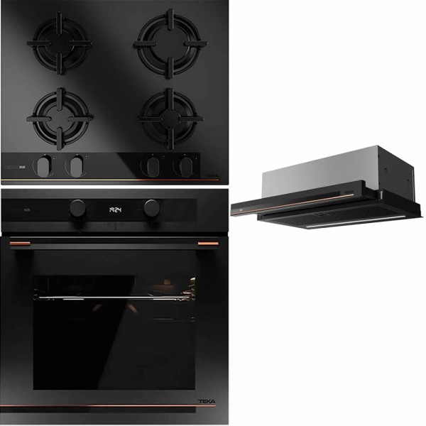 Set Teka Cristal Negru Infinity G1 Cuptor Plita Hota