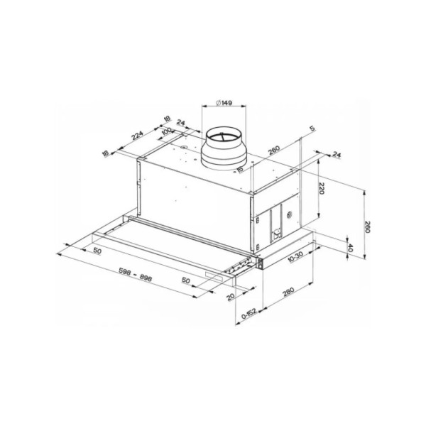 Hota telescopica Faber Inox MAXIMA NG TOUCH EV8 LED