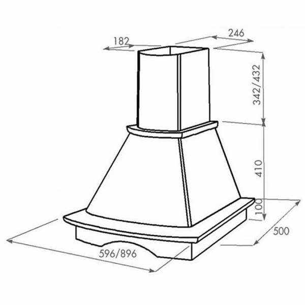 Hota Tornado Tempo Alb 1200 LED, lățime 60 cm