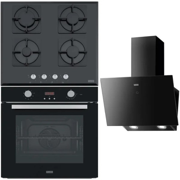 Franke Set Sticla Neagra - Cuptor, Plita, Hota