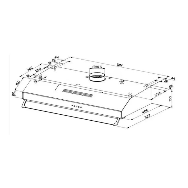 Hota clasica Faber Alb, 60 cm, 380 mc/h