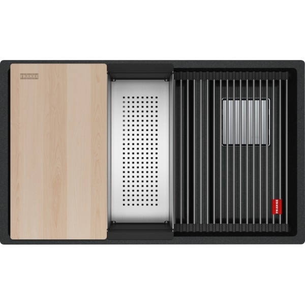 Chiuveta Franke cu montare sub blat KNG PRO 120, nero, 2 cuve, ( 760 x 460 mm )