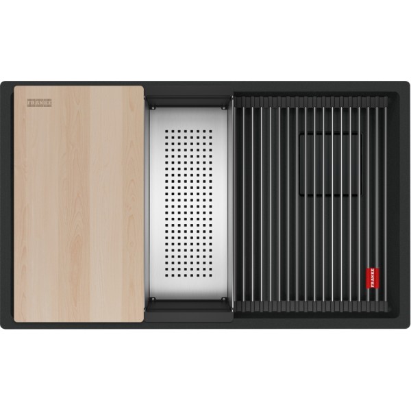 Chiuveta Franke cu montare sub blat KNG PRO 120, black matt, 2 cuve, ( 760 x 460 mm )